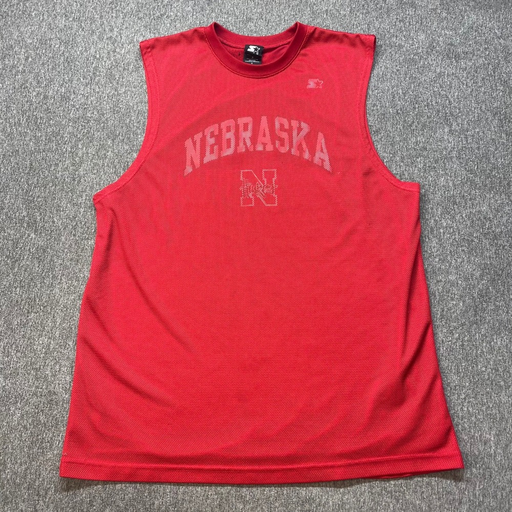Vintage Starter Nebraska Cornhuskers Mesh Jersey Tank Top Men Large Red NCAA